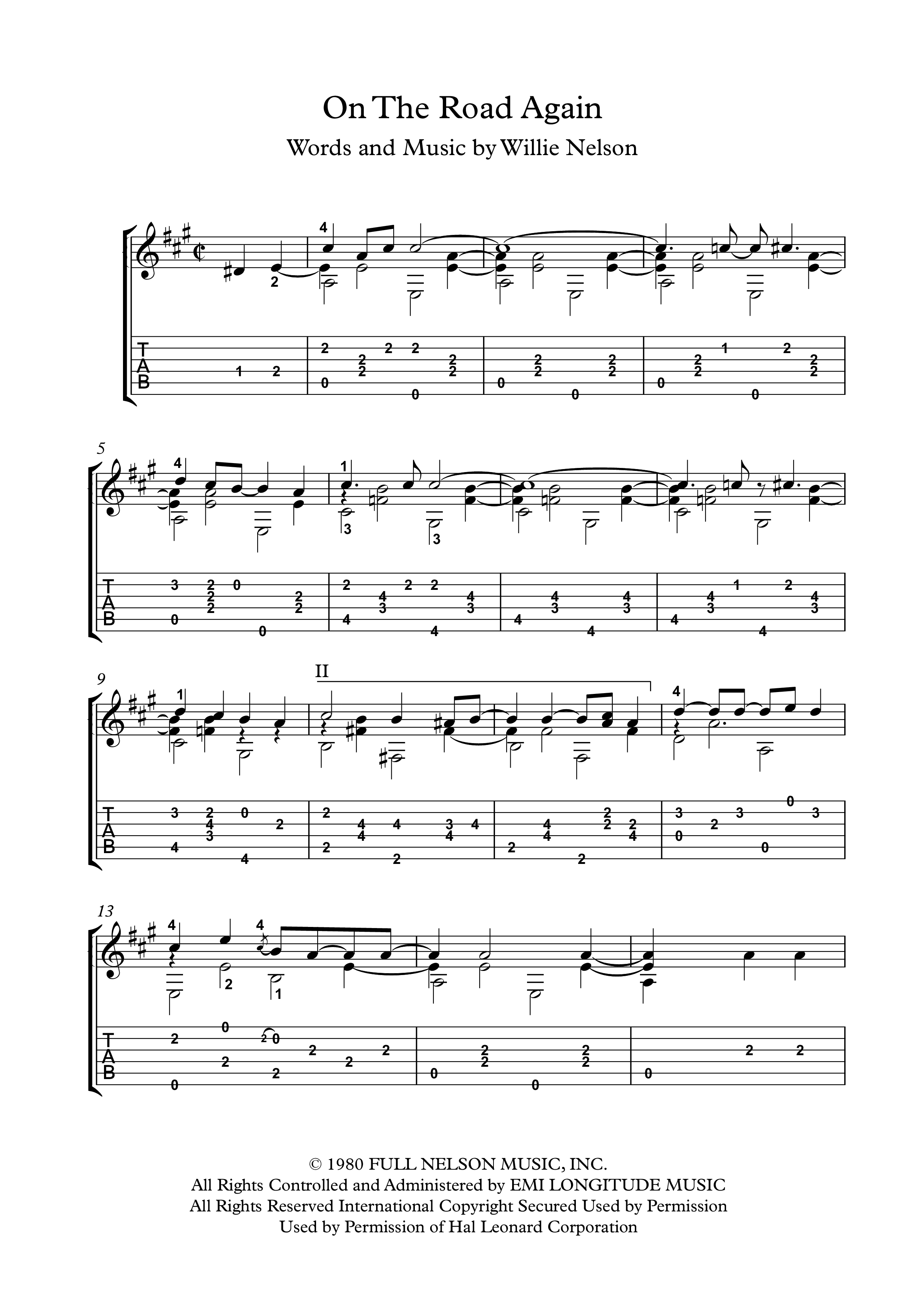 ontheroadagainguitarsolosheetmusic